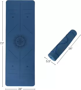 689998244889 WAKEMAN Slip Yoga Mat Alignment Exercise #2