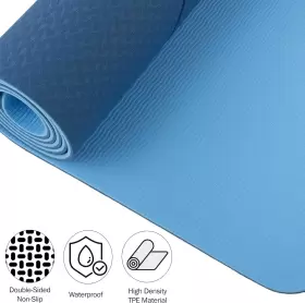 689998244889 WAKEMAN Slip Yoga Mat Alignment Exercise #3