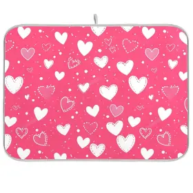 G479738152 WAMIKA Pink Love Dish Drying Mat Kitchen Happy