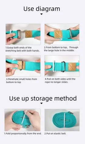 798623928220 WANNGE Stretching Yoga Belt Strap Exercise #3