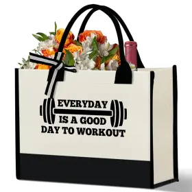 WEIFUJU-037-TB WEIFUJU Gym Lover Canvas Tote Bag Birthday