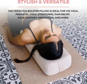B0B3KY9QPN WELLBEING Yoga Bolster Pillow Luxurious Vegan Rest #3