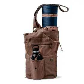 736649664401 WRASCO Yoga Mat Bag Canvas Backpack Carrier Men