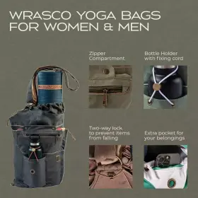 YMB-GREY-2.0 WRASCO Yoga Mat Bag Women Men Canvas #2