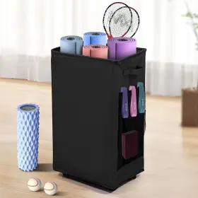 Yj-b WYMULOT Yoga Mat Storage Rack Wheels Foam Rollers