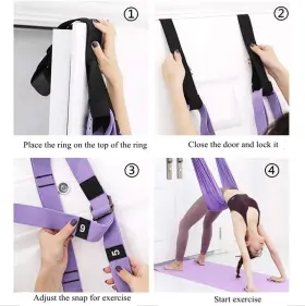 696629474553 XEMZ Fitness Yoga Stretching Strap Leg Stretcher #3