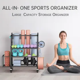 691042076278 Y-M Yoga Mat Storage Gym Rack Organizing #2