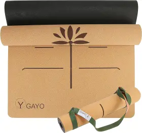 Corkmat Y-O GAYO Yoga Cork Mat Natural Tree Rubber Base Ex