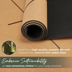 850028884621 Y-O GAYO Yoga Cork Mat Natural Tree Rubber Base #3
