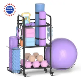 Xyjj YAJONUE Gym Storage Rack Exercise Organizer Yoga Mat