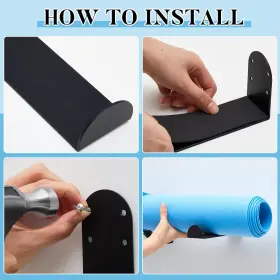 711181842142 YAOCOM Yoga Mat Storage Rack Wall Mount Exercise #3