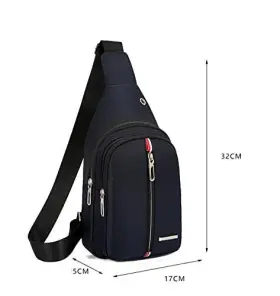 LBAG5810-BLUE YERCHIC Sling Bag Strap Backpack Chest Men #3