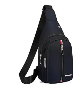 LBAG5810-BLUE YERCHIC Sling Bag Strap Backpack Chest Men