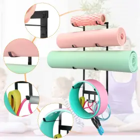445008782702 YISEYRUO Yoga Mat Holder Wall Mount Storage Rack #3