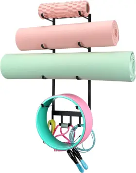 445008782702 YISEYRUO Yoga Mat Holder Wall Mount Storage Rack