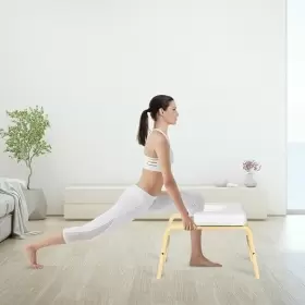 796914874782 YOGA HEADSTAND WOOD STOOL PVC PADS-WHITE COLOR #2