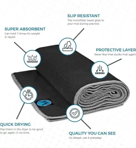 616245563363 YOUPHORIA YOGA Microfiber Towel Slip Mat Sweat #3