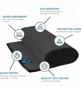 616245563370 YOUPHORIA YOGA Microfiber Towel Slip Mat Sweat #3