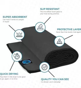696543773923 YOUPHORIA YOGA Microfiber Towel Slip Mat Sweat #3