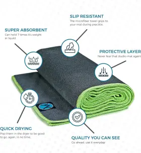 TN-1RPW-BLUE YOUPHORIA YOGA Microfiber Towel Slip Mat Sweat #3
