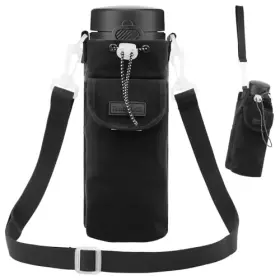 Yuuzue T08081 Water Bottle Holder With Strap Carrier Adjustable Black