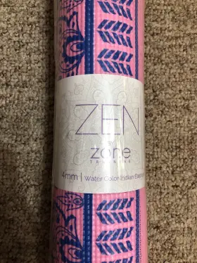 849316083532 ZEN BY ZONE Training Yoga Mat Pink Watercolor #2
