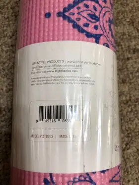 849316083532 ZEN BY ZONE Training Yoga Mat Pink Watercolor #3