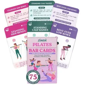850036358244 ZINSK Pilates Bar Exercise Cards Body Workouts