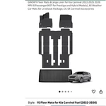 Ginowy Floor Mats Cargo Liner All Weather For Kia Carnival 2022 2025. Fixed Price $94.50.