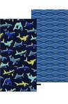 Melonboat Microfiber Beach Towel Bright Yellow Blue Shark Quick Dry Sand Free. Fixed Price $10.00.