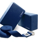 Tumaz Yoga Blocks 2 Pack With Strap Set, High Density/lightweight / Blue. Fixed Price $27.00.