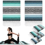 4 Pcs Large Mexican Yoga Blanket Pack 45 X 70 Inch Thick Woven Camping Blanke.... Fixed Price $100.68.