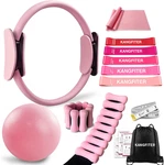 Pilates Equipment Kit: Ring, Ball Set, Adjustable Weights, Resistance Bands, Bag. Fixed Price $62.99.