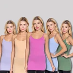 Women's Long Cotton Cami Adjustable Strap Soft Stretch No Bra Tunic Tank Top. Fixed Price $8.99.