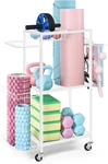 Yoga Mat Storage Rack - Metal Gym Organizer For Mats, Foam Rollers & Fitnes. Fixed Price $76.99.