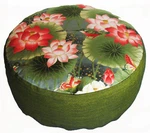 Meditation Cushion Higher Zafu Buckwheat & Kapok Pillow - Rare Find Fabrics. Fixed Price $119.00.