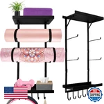 Ainafix Yoga Mat Holder Wall Mount Storage Rack With Shelves Hooks Resistan. Fixed Price $43.09.