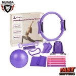 Women Pilates Equipment Ring Ball Set Magic Circle Hoop With 5 Resistance Bands. Fixed Price $63.32.