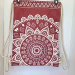 Miomao Drawstring Backpack Mandala Style Canvas Beach Sport Daypack 12.5"x17.5". Fixed Price $23.00.