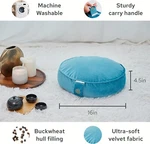 Mindful & Modern Velvet Meditation Luxe Round Cushion-tropical Turquoise. Fixed Price $29.99.