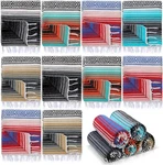 Preboun 10 Pieces Mexican Blanket Bulk Authentic Woven Large, Multi Color. Fixed Price $154.64.