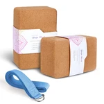 Cork Yoga Blocks 2 Pack With Strap Set 9"x6"x4". Fixed Price $42.17.