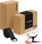 Yiguo Cork Yoga Blocks With Strap, 2 Pack Natural Block, Eco-friendly. Fixed Price $39.99.