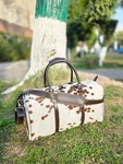 Handmade Leather Duffle Bag Hair On Travel Weekender For Men & Women. Fixed Price $127.99.