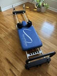 Aeropilates Foldable Reformer W/ Resistance Cords Home Indoor Blue/white. Fixed Price $100.00.
