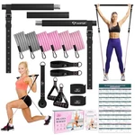 Cofof Pilates Bar Kit Adjustable Resistance Bands Workout Yoga. Fixed Price $52.78.