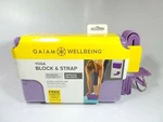 Nip Gaiam Yoga Block & Strap 71 X 1.5 Purple Block=9" 6" 4" Factory Sealed. Fixed Price $26.95.