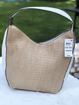 Alfani Bangle Women White And Beige Straw Tote. Fixed Price $79.00.