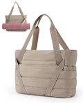 Bagsmart Tote Bag For Women With Zipper And Yoga Mat Straps Large, Camel. Fixed Price $45.99.