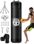 Punching Bag For Adults, 4ft Pu Heavy Boxing Bags With Chain 4 Ft, Black. Fixed Price $57.21.